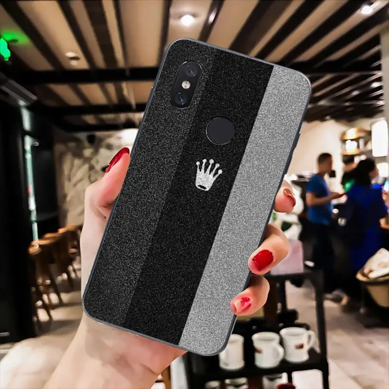 

Watch Crown Logo Phone Case For Xiaomi Mi 5 6 A2 A2lite A1 9 9SE 8Lite 8explorer Pocophone F1 Black Soft TPU Cove Fundas