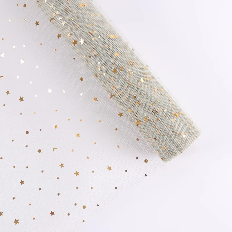 1 м/рулон Фэнтези с блестками изображением луны и звезд кружевным плетением