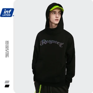 Инфляция мужская толстовка с высоким воротником толстовка 2020 с буквенным принтом флисовая толстовка мужская Свободная Базовая толстовка мужской пуловер 1307W