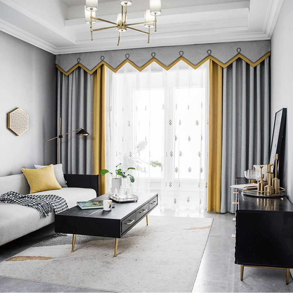 

Meteor linen modern curtains imitation linen curtains sunshade cloth splicing color sunshade bedroom curtains living room