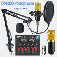 bm 800 studio professional condenser microphone v8 sound card karaoke bluetooth speaker with microphone stand condenser usb mic