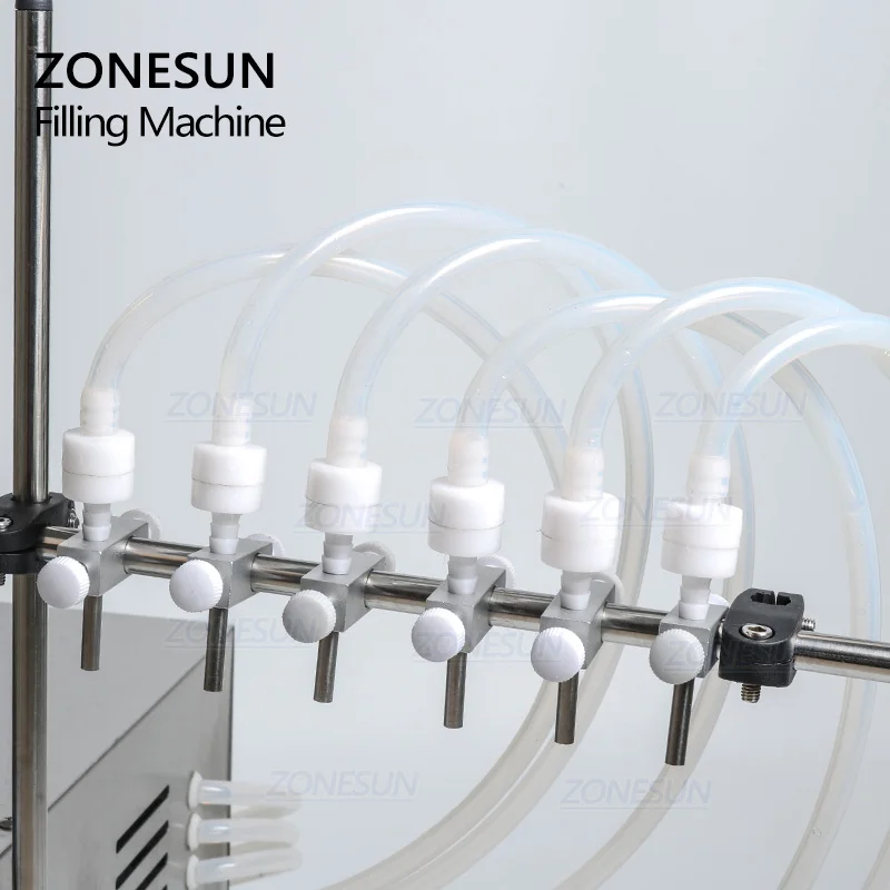 ZONESUN Electric Digital Control Pump Liquid 6 Heads Filling Machine Perfume Water Juice Essential Oil Beverage 3-4000ml |