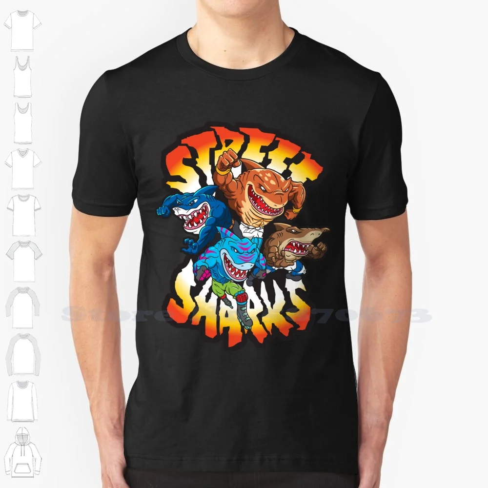Köpekbalığı savaşçıları serin tasarım moda T-Shirt Tee sokak köpekbalıkları Jawsome Biker fareler Mars Ripster Streex büyük Slammu Jab