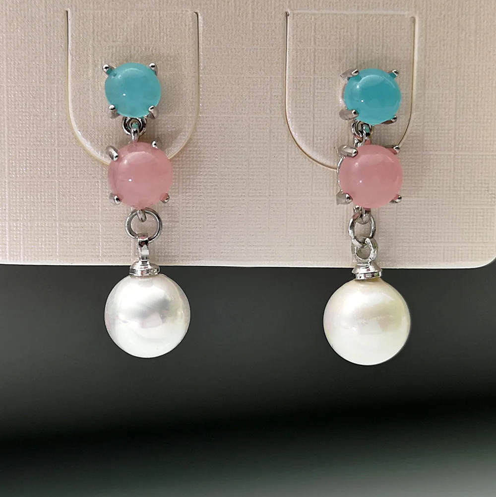 

Серьги-подвески с жемчугом, инкрустированные белком