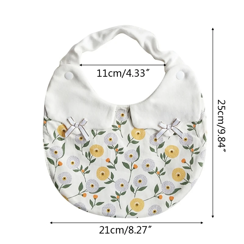 

Baby Cotton Flower Print Doll Collar Bib Newborn Feeding Saliva Towel Burp Cloth H055