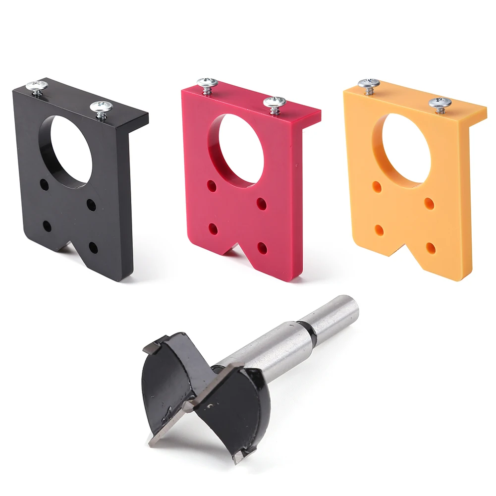 

35mm DIY Locator Hole Drill Template Woodworking Mounting Hinge Drilling Jig Guide Door Hole Opener Kit with Drill Bit