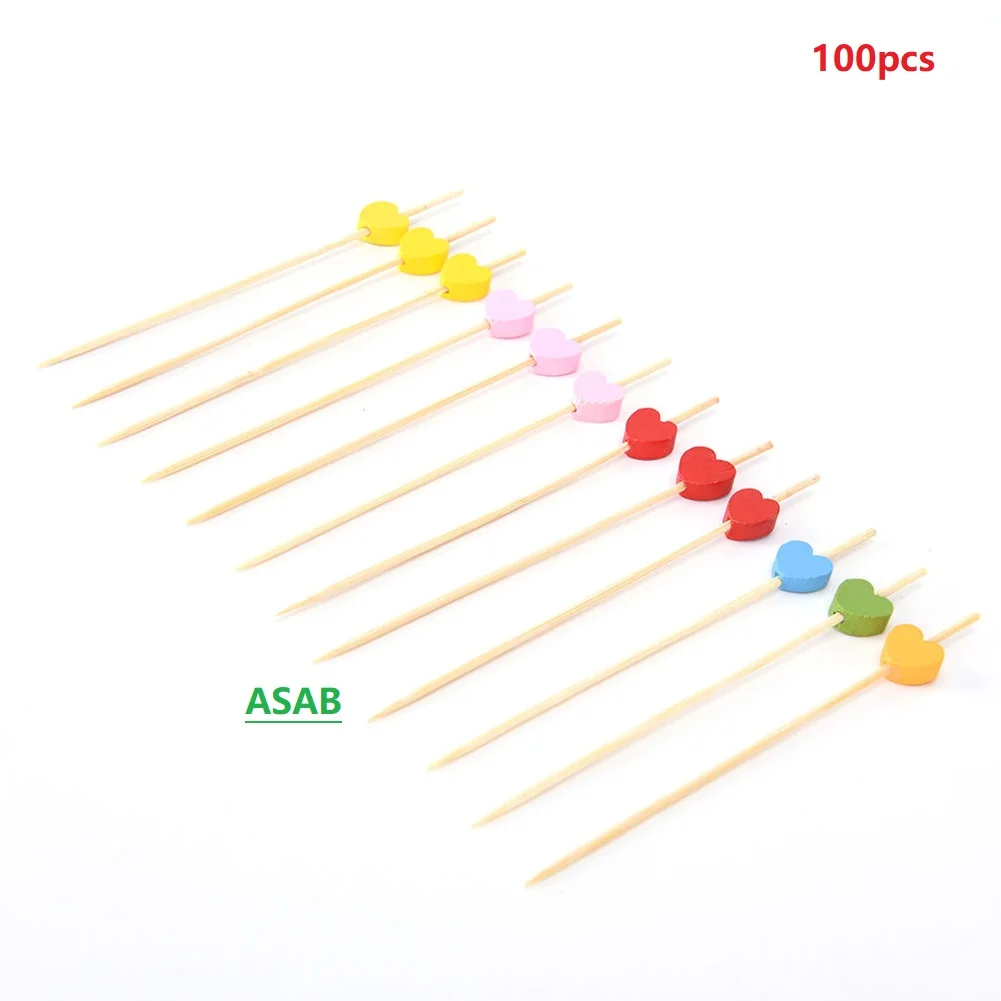 

100 палочек, одноразовые вилки из натурального бамбука для фруктовых тортов, 12 см, вилка для еды ручной работы, палочки, товары для дизайна, оч...