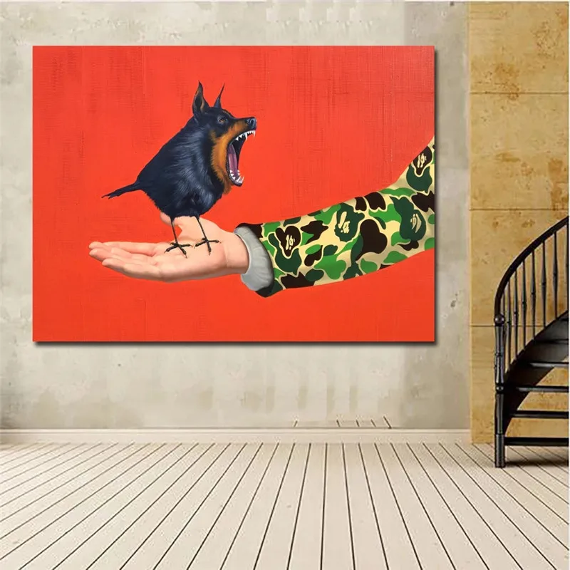 

Canvas Paintings Bird In Hand Poster Wall Art Print Figure Painting Wall Pictures for Living Room Home Decor Posters and Prints