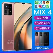 MIX4 – Smartphone Android 10, Version globale, 16 go + 1T, téléphone portable, 4G/5G, 6800mAh, écran de 6.7 pouces, débloqué  (1)