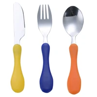 safety portable tableware kids children knife fork lovely stainless steel cutlery set dinnerware for home and preschools