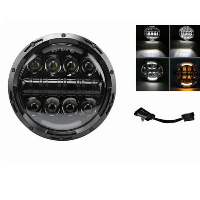 Круглый 7 &quotМотоцикл черный проектор мотор HID светодиодный светильник лампа