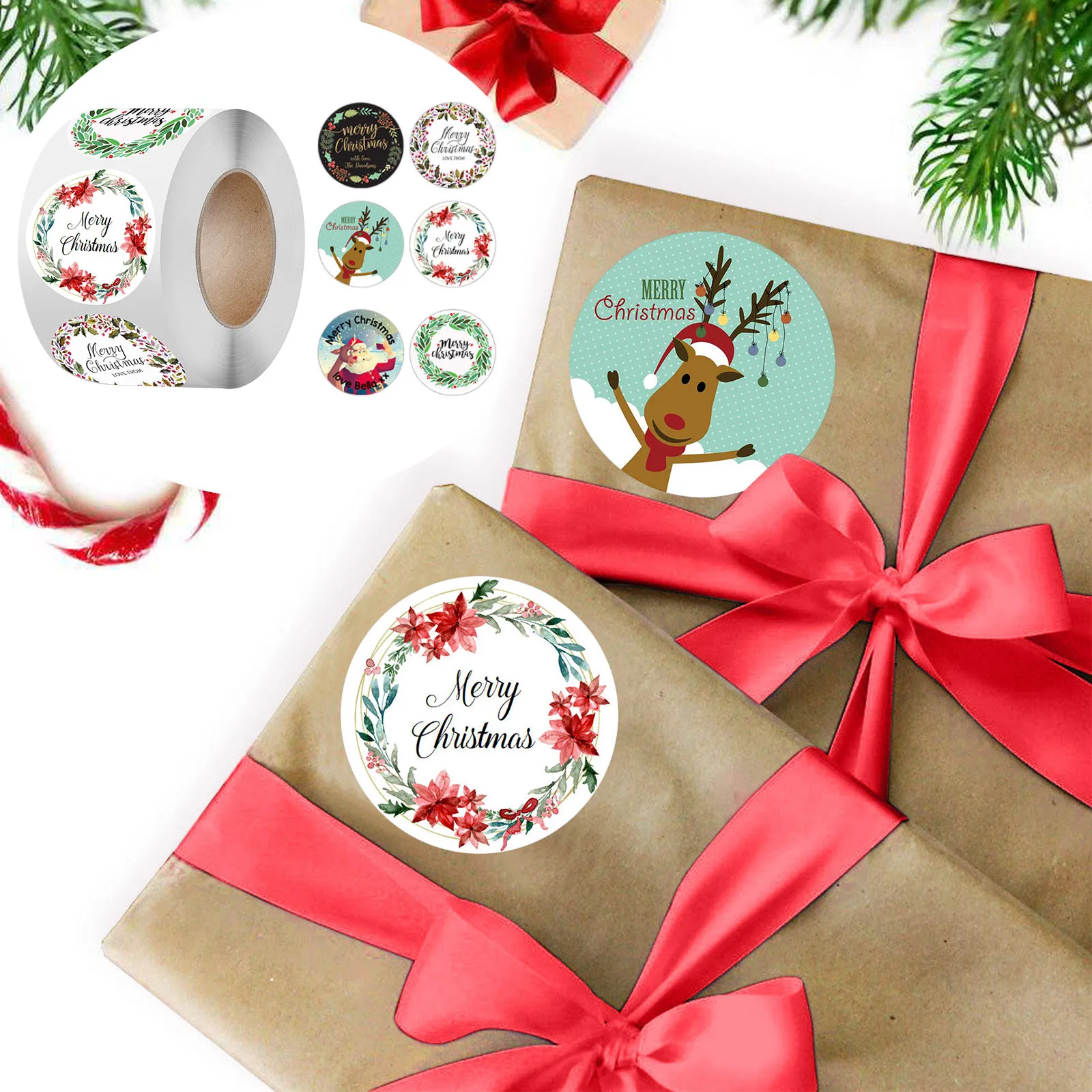 Новая наклейка в рулоне рождественский подарок украшение праздничные вечерние