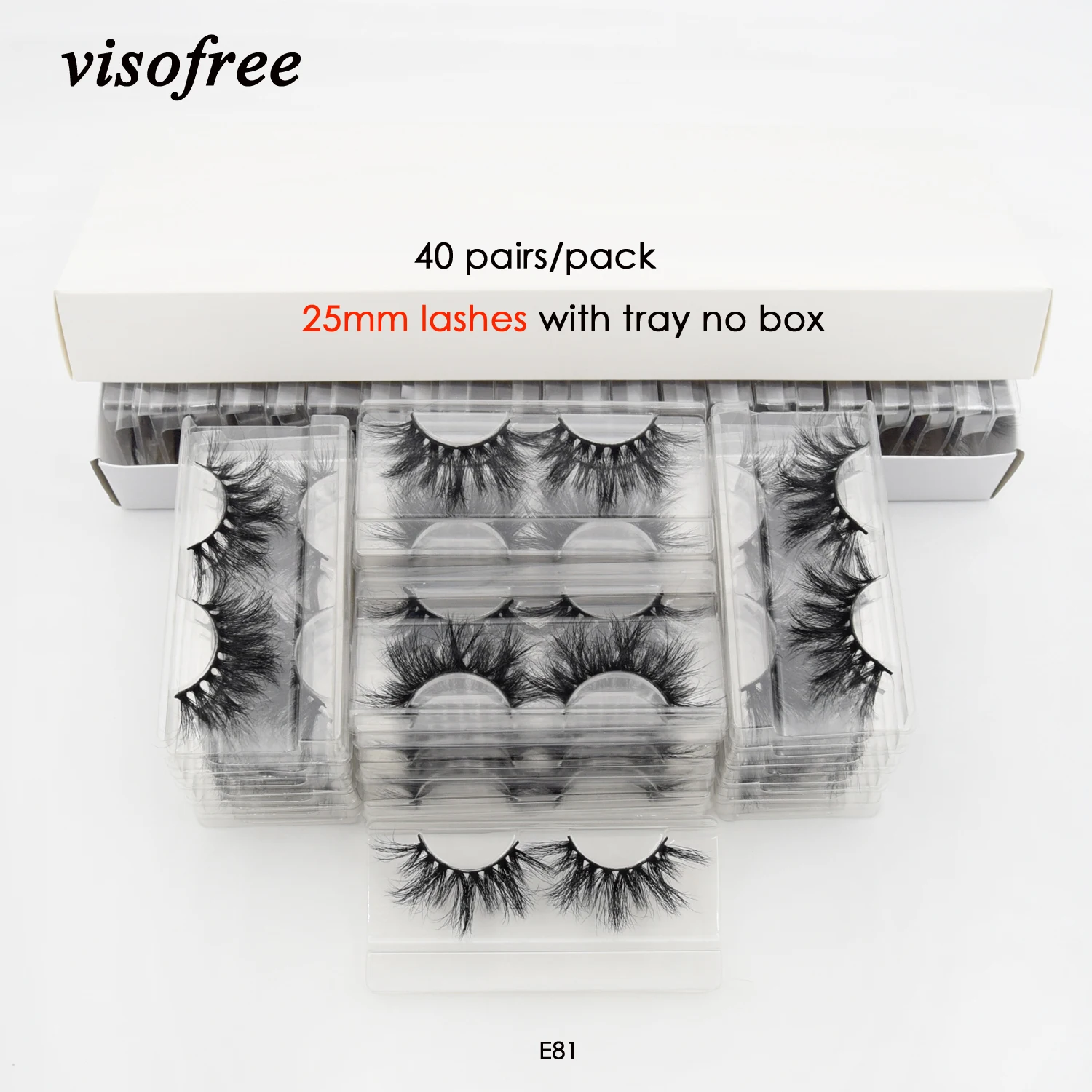 Visofree 40 пар/упак. 3D норковые ресницы с лотком без коробки 25 мм накладные норки