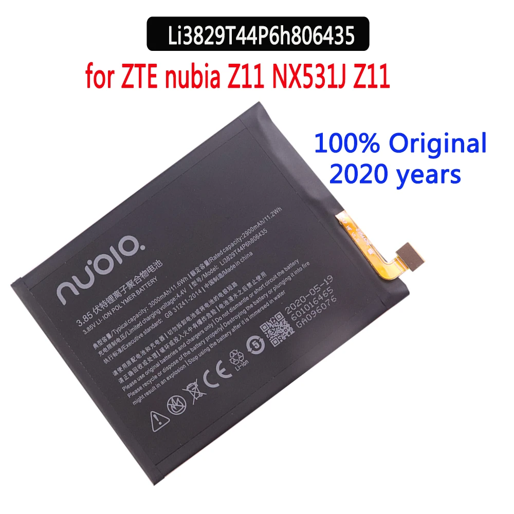 

Аккумулятор Li3829T44P6h806435, 2020 мАч, для ZTE Nubia Z11 NX531J M2 Lite M2 Youth Edition M2 Play NX907J, 3000 год