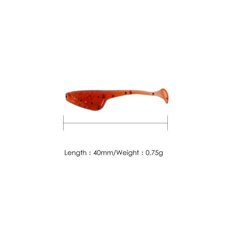 LETOYO 20pcs/Pack 4cm 0.75g T Tail Soft Baits Fishing Lures Wobblers For Bass Shad Leurre Jig Head Lure Fish Tackle Tool - купить по