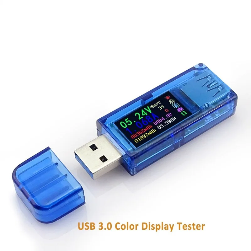 USB 3 0 цветной измеритель мощности ЖК-вольтметр амперметр напряжения тока