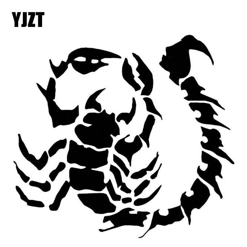 

YJZT 16.2CM*14.9CM Scorpion Terror Decoration Car Door Pattern Car Sticker Vinyl Decal Black/Silver C4-2964