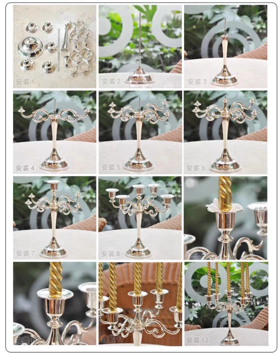 Античные золотые подсвечники в стиле ретро высокий Бронзовый Серебряный