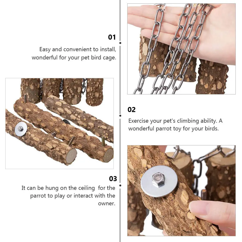 

1pc Pet Bird Stand Bird Perch Stand Parrot Stand Platform (Light Brown)