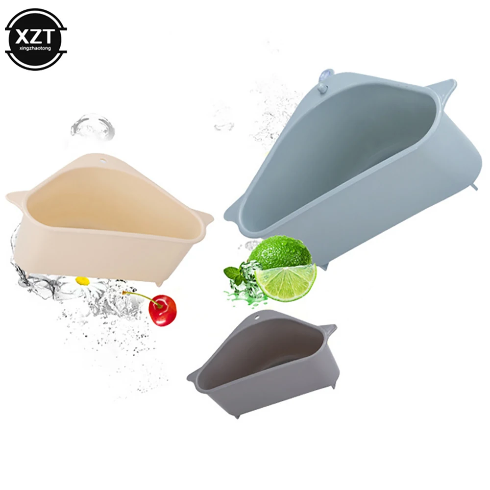 1Pc Sink Filter Shelf Kitchen Triangular Strainer Drain Fruit Vegetable Drainer Sponge Rack Storage Tool Basket Suction Cup | Дом и сад
