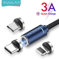 kuulaa magnetic cable micro usb type c fast charging microusb type c magnet charger wire usb c for iphone 11 x xr usb cable