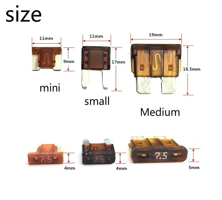 100 шт. предохранители для автомобилей и грузовиков 5 А 7 10 15 20 25 30 40 | Автомобили