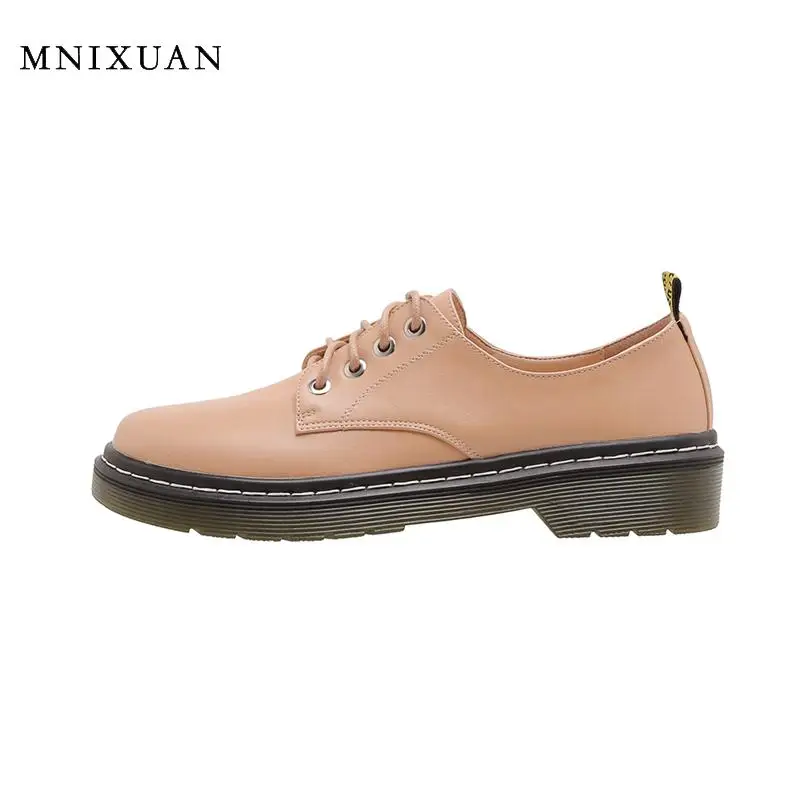 Женские туфли-оксфорды MNIXUAN черные удобные туфли на платформе с круглым носком