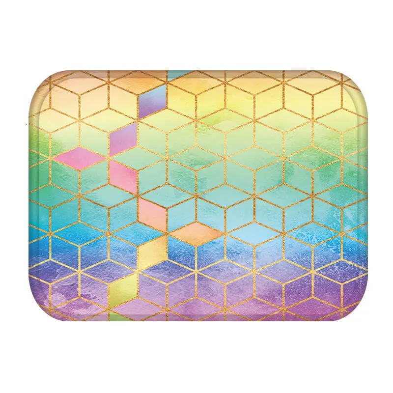 Sea Geometric Kitchen Entrance Door Mat Coral Velvet Carpet Rubber Colorful Indoor Floor Mats Non-Anti-Slip Rug tatami |