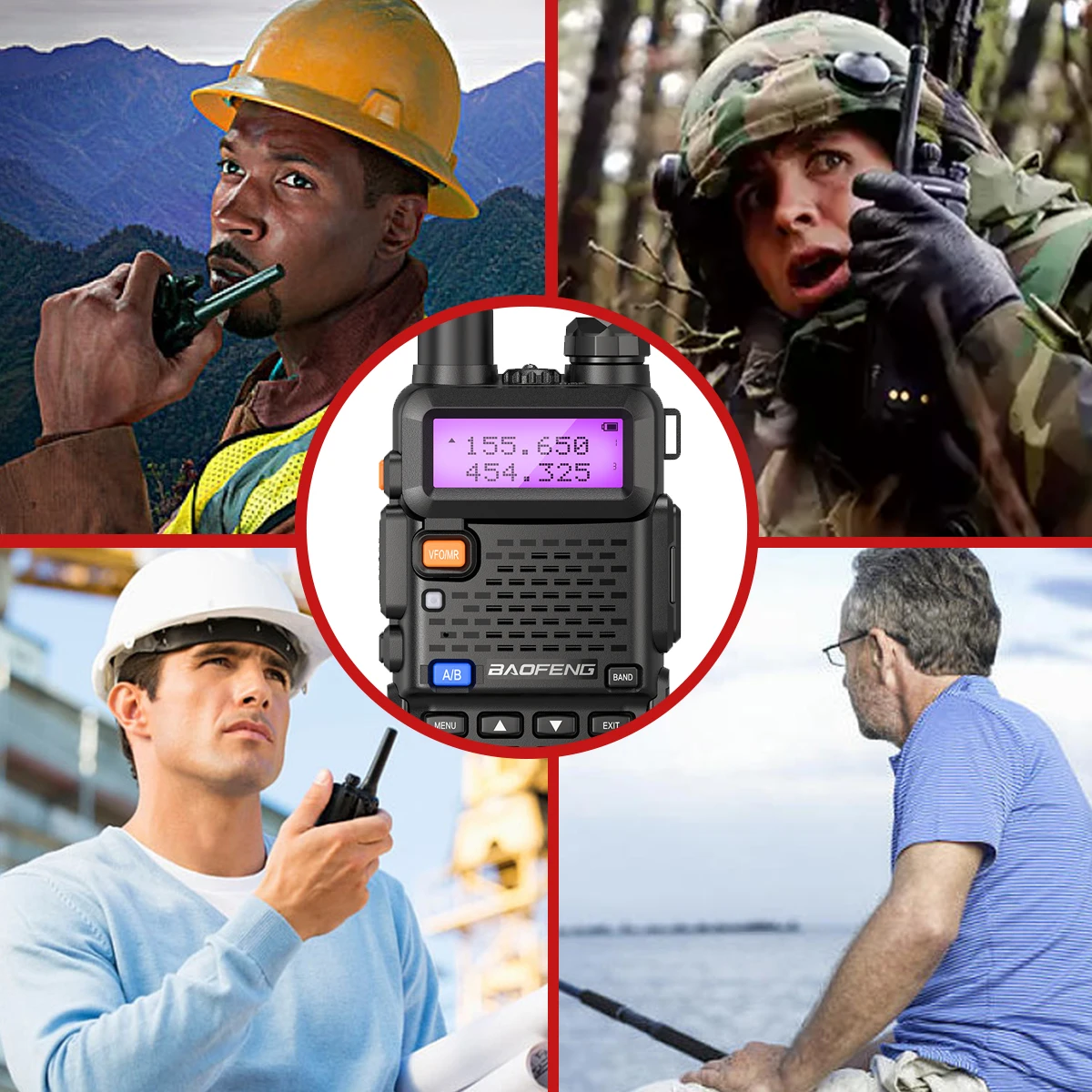 

1Or 2PCS Baofeng UV-5R Walkie Talkie Professional CB Radio Station Transceiver 5W VHF UHF Portable UV5R Hunting Ham Radio