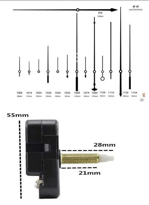 

Professional And Practical Quartz Wall Clock Movement Mechanism DIY Repair Tool Parts Kit with Blue Hands