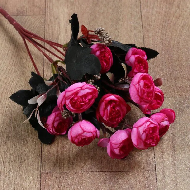 10Pcs Fake Clove Tea Bud (7 stems/bunch) 11.81&quot Length Simulation Camellia for Wedding Home Decorative Artificial Flowers | Дом и сад