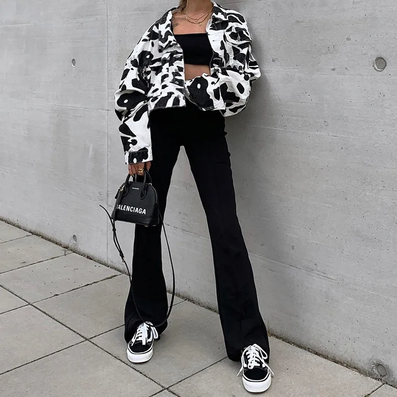 Женская укороченная куртка короткая уличная с цветным блочным принтом каваи