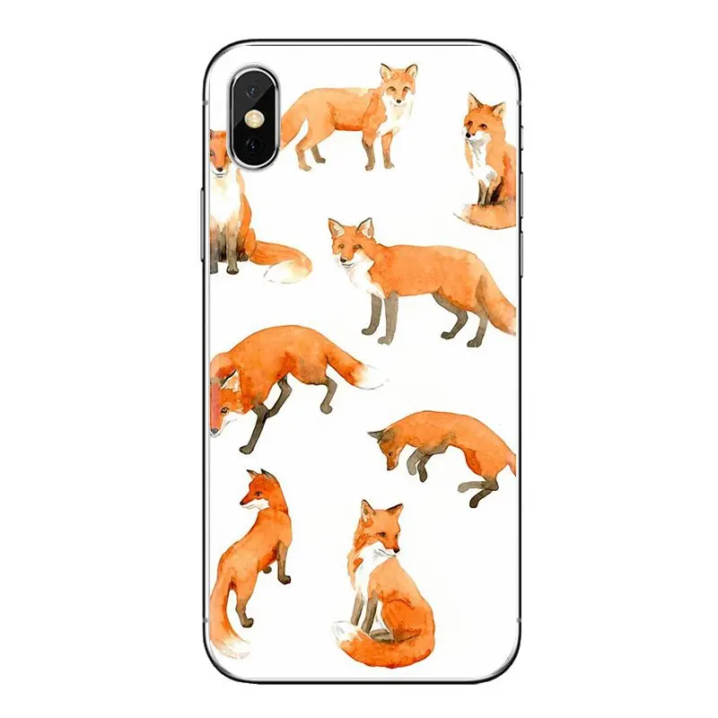 Для iPod Touch Apple iPhone 4 4s 5 5S SE 5C 6 6S 7 8 X XR XS Plus MAX акварельные лисы красные детские