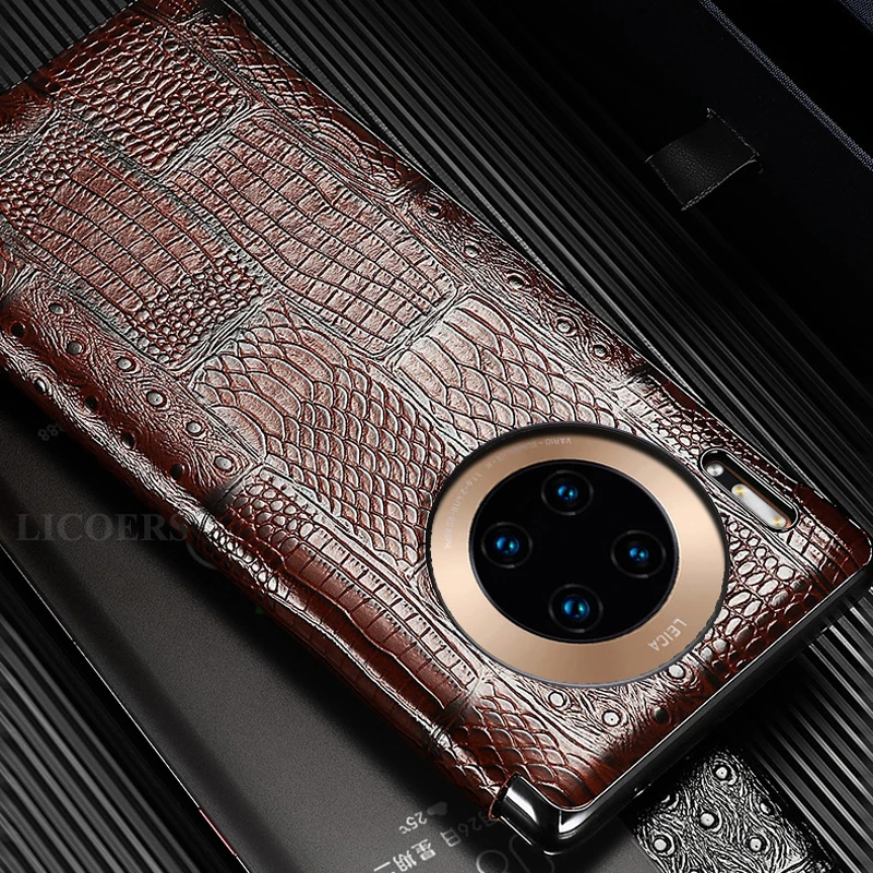 genuine leather case for huawei mate 30 pro 30 30rs rs cowhide flip full protect leather smart auto sleeping wake up cover funda free global shipping