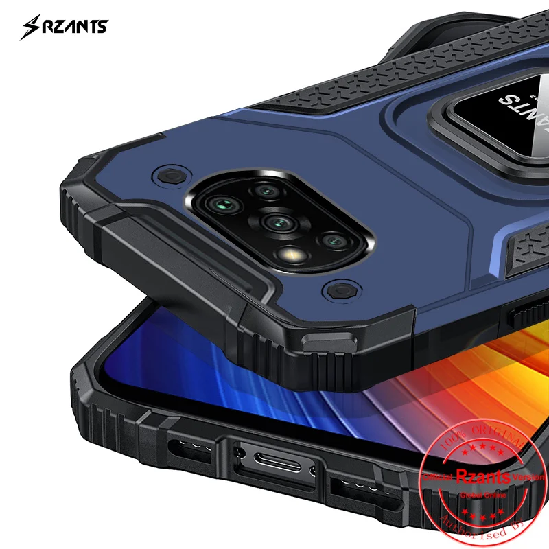 

Rzants for Xiaomi Poco X3 Pro X3 NFC Armor Case Ring Stand [King Kong]Bumper 2 In 1 Armor Cover Phone Casing