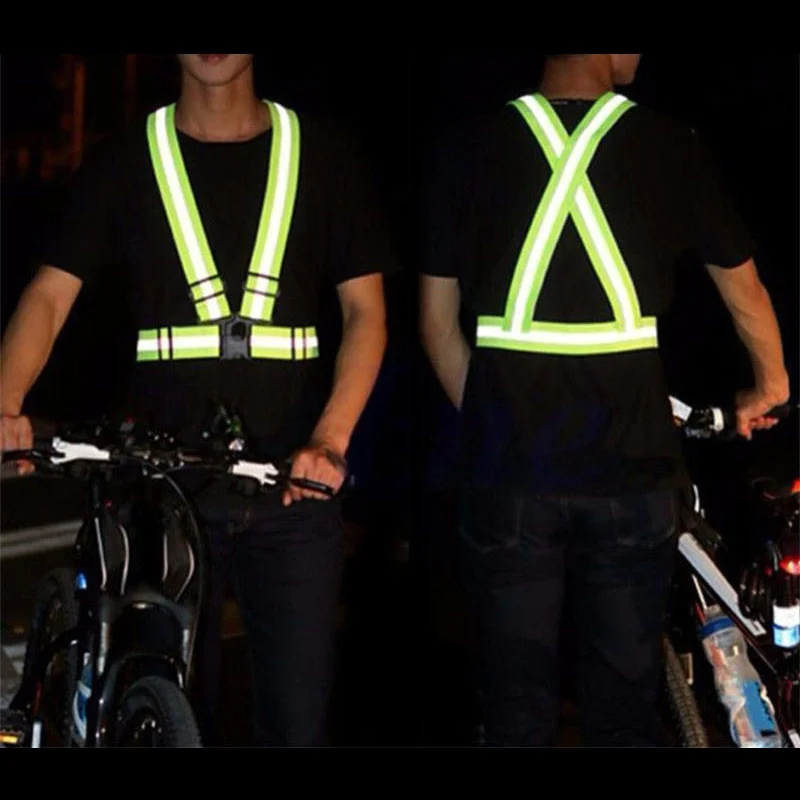 

Уличный Спортивный Регулируемый защитный светоотражающий жилет с высокой видимостью, снаряжение, полосатая куртка, велосипедный ночной жи...