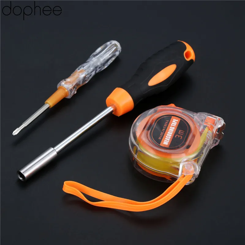 

dophe 24pcs Household Tool Package Hardware Set Electric Drill Home Electrician Maintenance Multi-Functional Portable Daily Tool