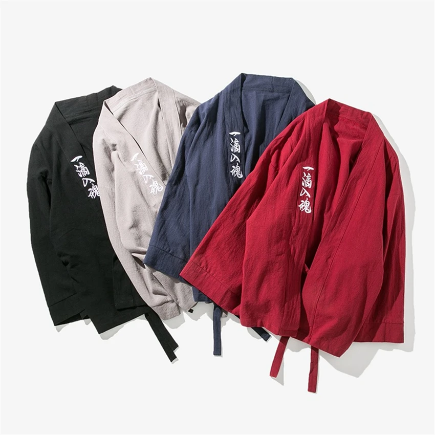 Мужское кимоно в японском стиле Haori традиционный японский дизайн мужской костюм