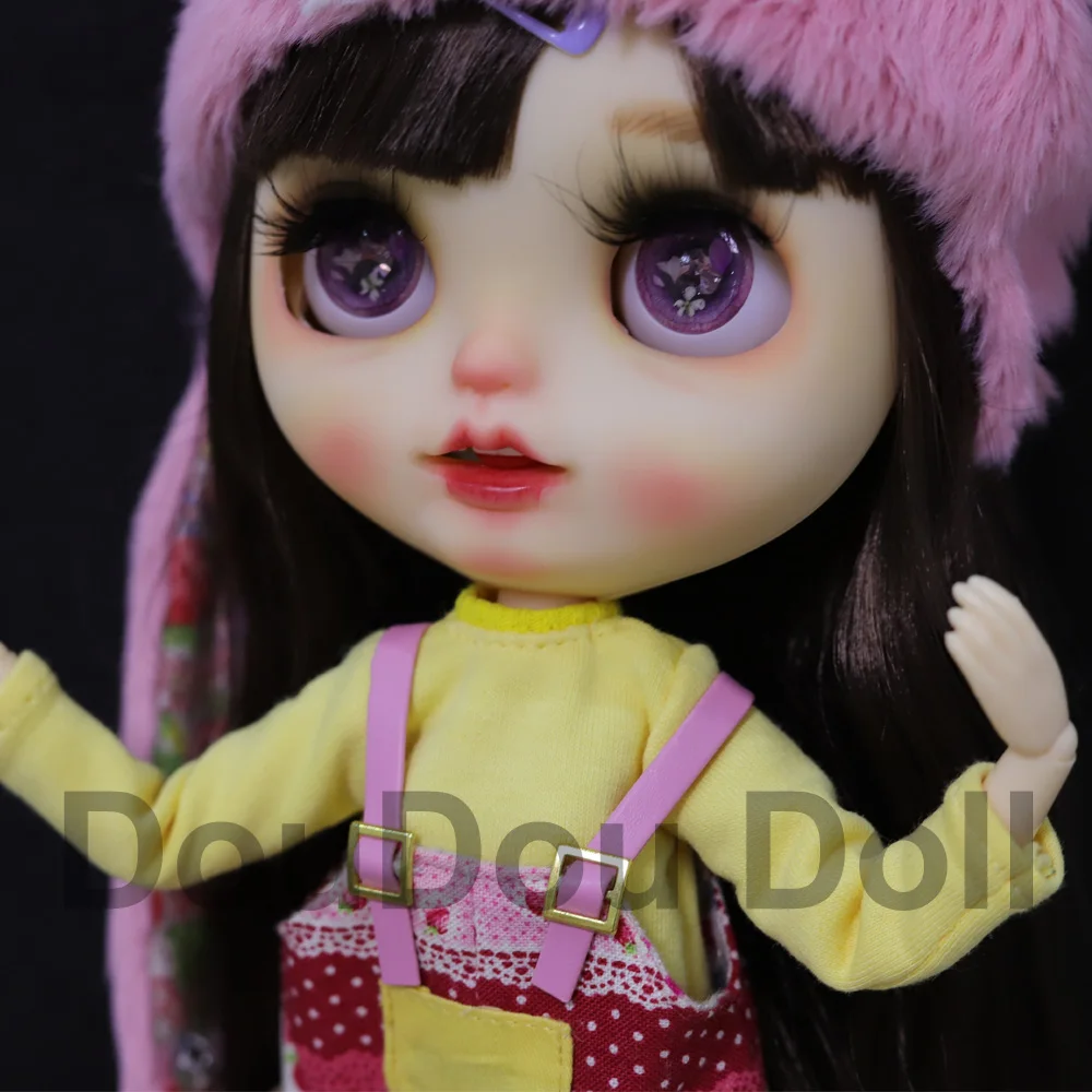 

ICY NBL+ Blyth Doll 1/6 Joint Body 30CM BJD Toys White Shin Sculpting And Makeup Handmade Matte Face with brown wig Cute Girl