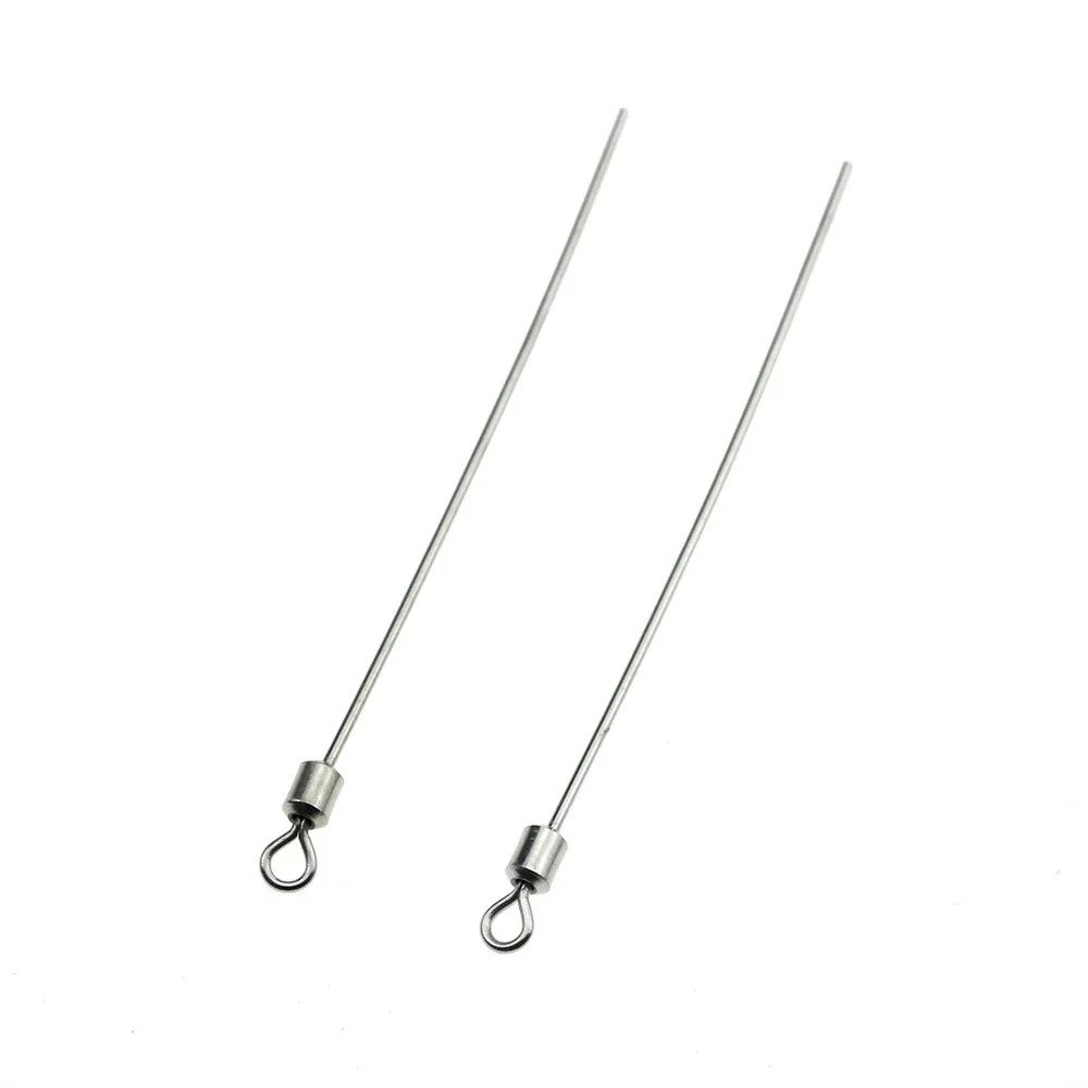 20pc Hard Steel Wire Long Pole Fishing Swivel 6.5cm brass Barrel Rolling Connector Earthworm needle DIY Accessories tackle tool |