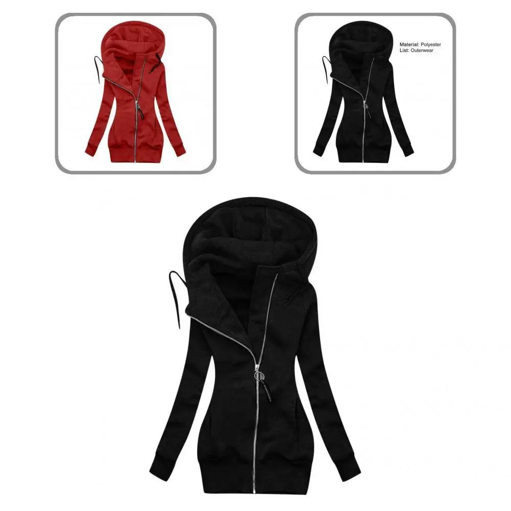 

Jacket Coat Skin-friendly Winter Coat Windproof Long Classic Pure Color Hooded Women Coat