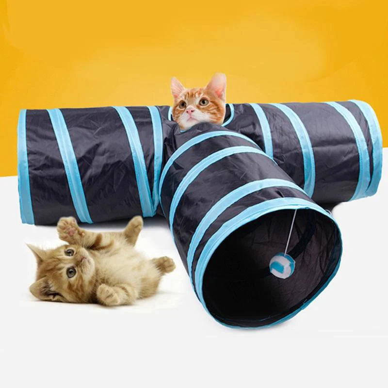 Игровой тоннель для кошек с 2/3/4/5 отверстиями складная обучающая игрушка