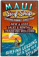 amai store maui hawaii surf shop vintage ready to hang tin sign 8x12 inch tin sign