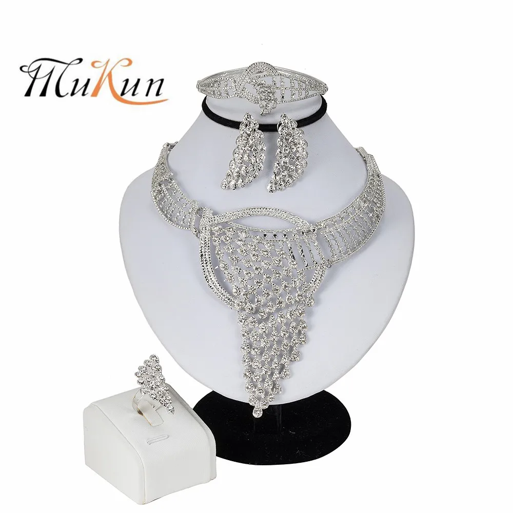 Женский комплект свадебных украшений MUKUN Свадебный из колье браслета кольца и