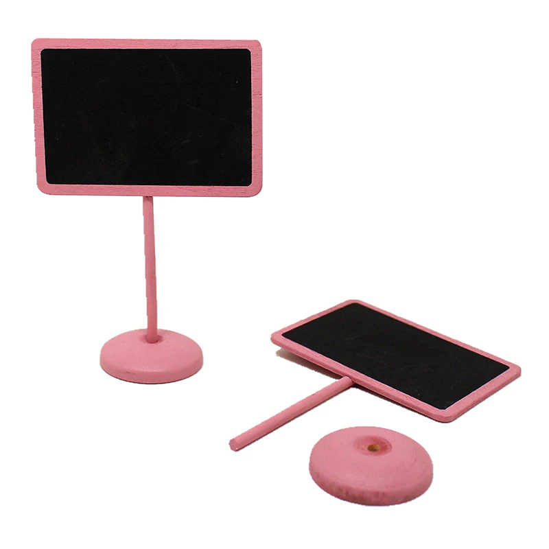 

HAOLIVE FoPcc 10PCS Plug-In Wooden Crafts Flower Pot Pink Small Message Blackboard For Party Wedding Birthday Grinding Wood