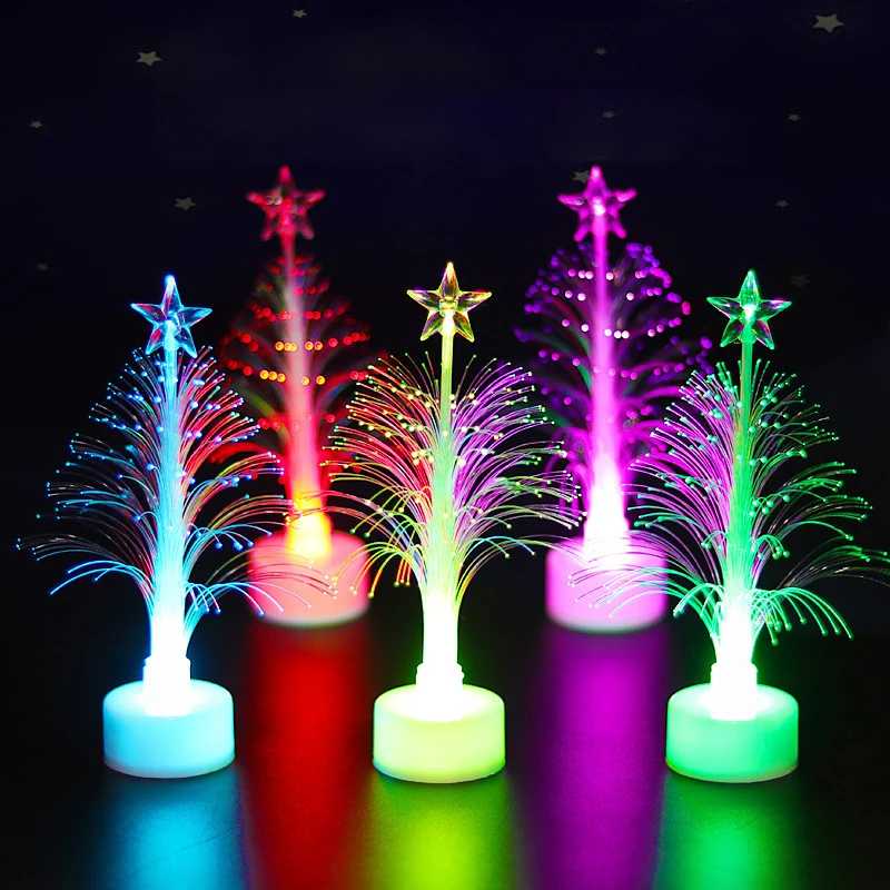 

Home Multicolor LED Festival Night Light Xmas Tree Decoration Changing Fiber Optic Fairy Lamp Children's Birthday Party Ornament