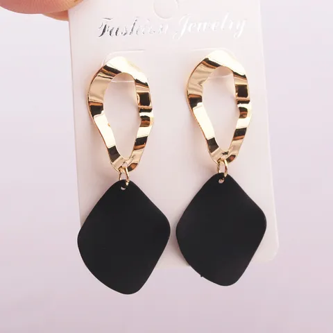 Новые модные Круглые Подвесные серьги в форме капли для женщин геометрические металлические квадратные Висячие серьги ювелирные изделия oorbellen