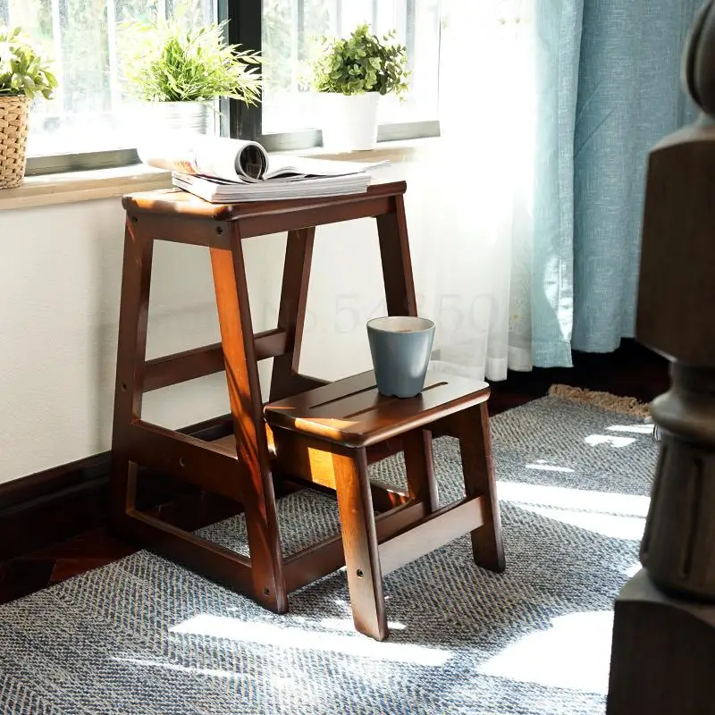 Твердая древесина лестничный стул детского бытовой складная деревянная