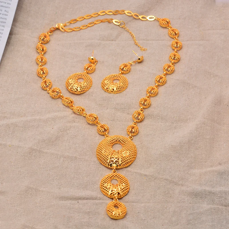 Нигерийские Ювелирные наборы золотого цвета в Дубае африканские свадебные