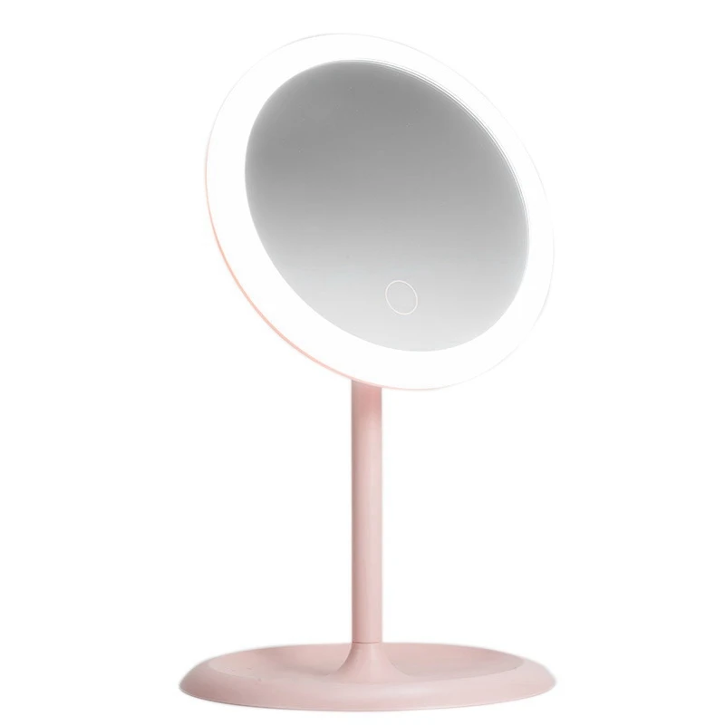 

Portable LED Makeup Mirror With Light Ladies Dressing Table Mirror With Storage Desktop Shape Cosmetic Mirrors